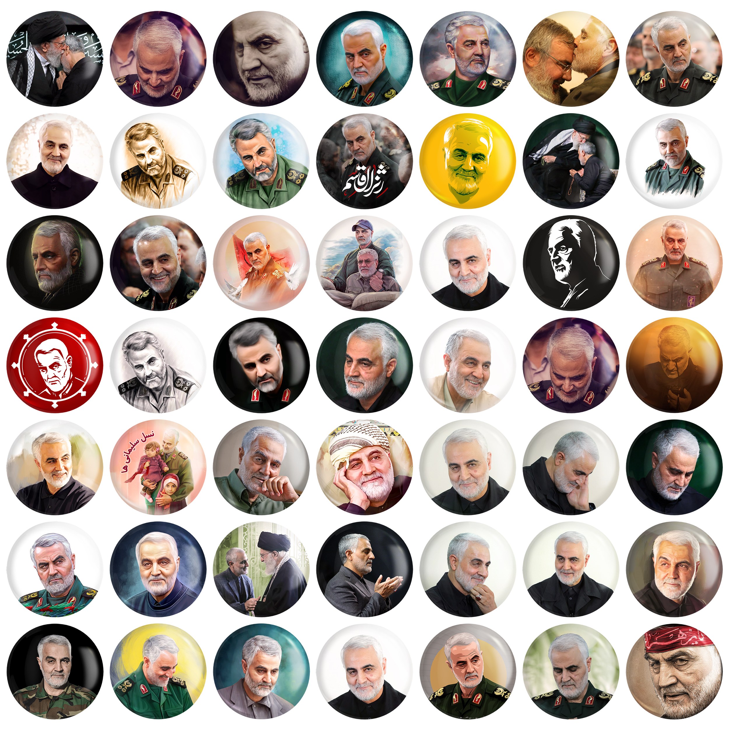 مگنت خندالو طرح سردار قاسم سلیمانی کد 26 مجموعه 50 عددی