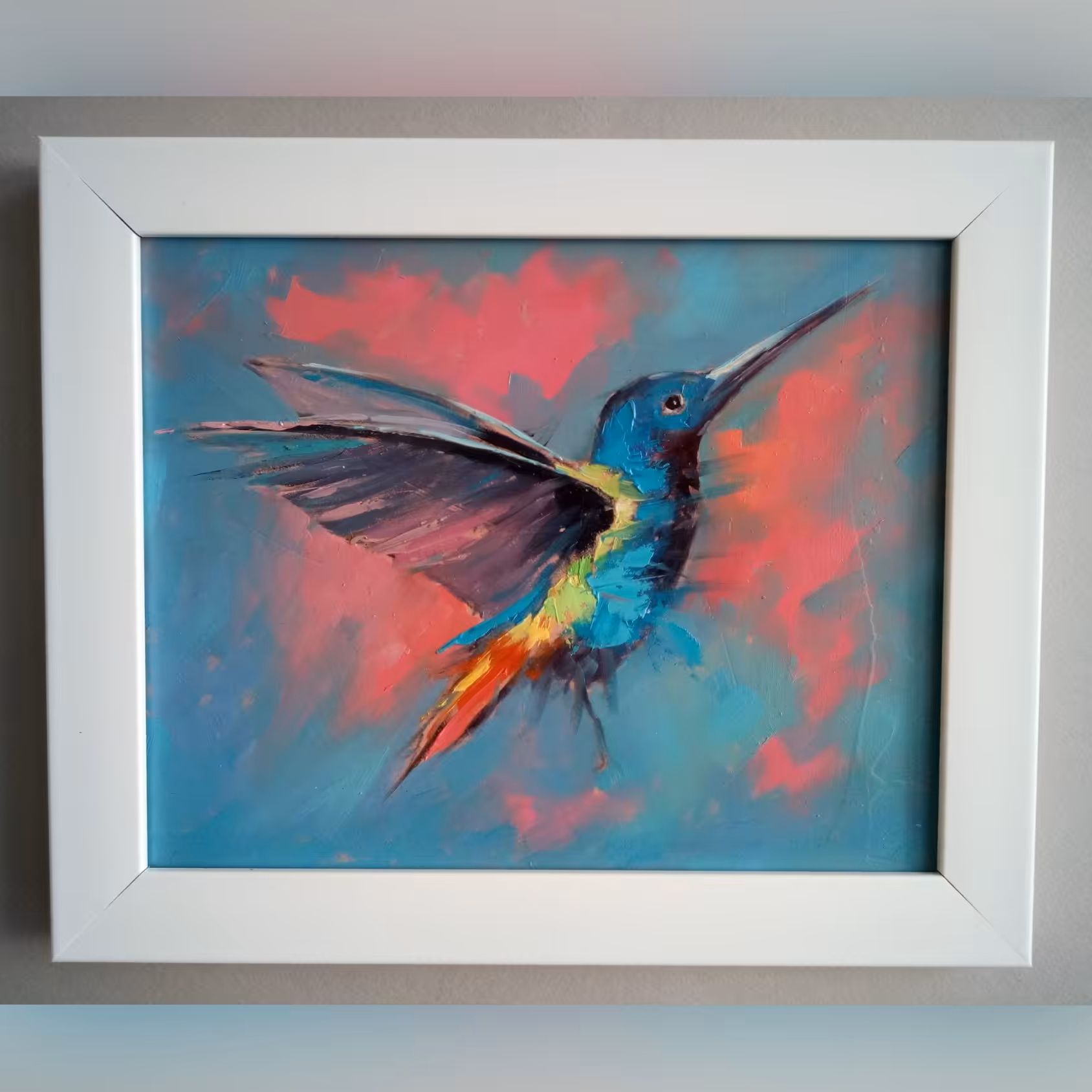 نقاشی رنگ روغن پرنده