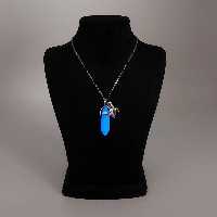  ست کاپلی گردنبند سنگ منشور هفت رنگ و آبی CS-1191