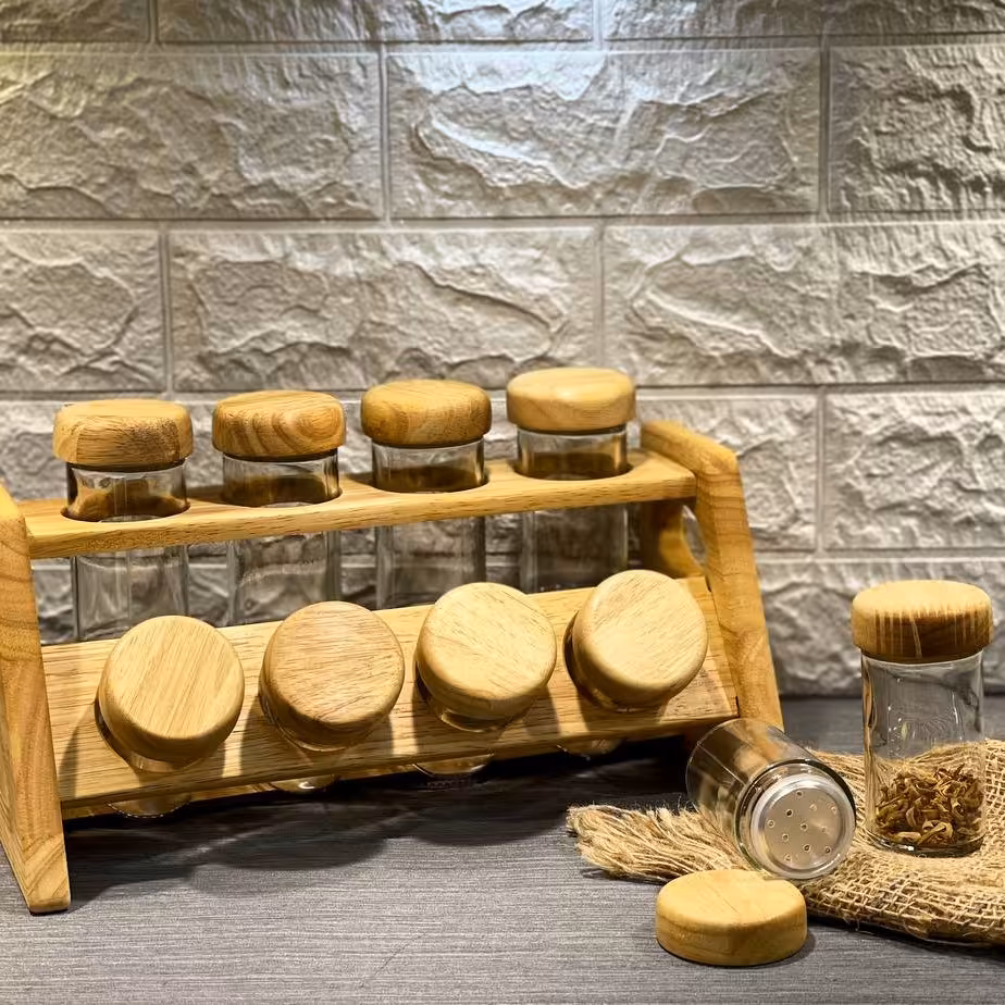 جا ادویه 8 تایی چوبی