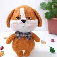 عروسک سگ دستبافت 