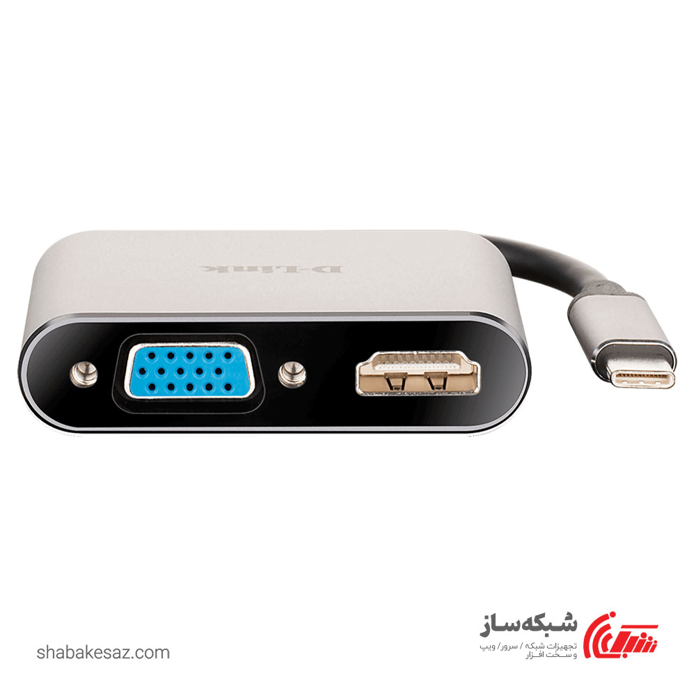 خرید و قیمت مبدل USB C به VGA و HDMI دی لینک D-Link DUB-V210 - شبکه ساز