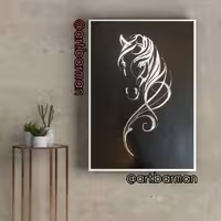 تابلو خراش روی فلز طرح اسب