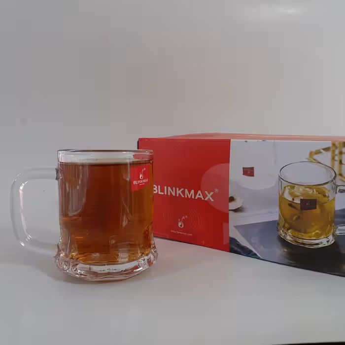 فنجان چایخوری مدل عینکی برند بلینک مکس  ساخت کشور چین ، هر بسته شامل 6 فنجان 