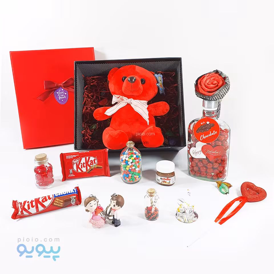 هدیه لوکس ولنتاین با عروسک خرس پاپیون دار