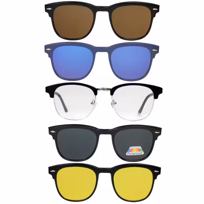 عینک طبی مگنتی مدل کلاب مستر با 4 کاور آفتابی کد 2218 مردانه و زنانه