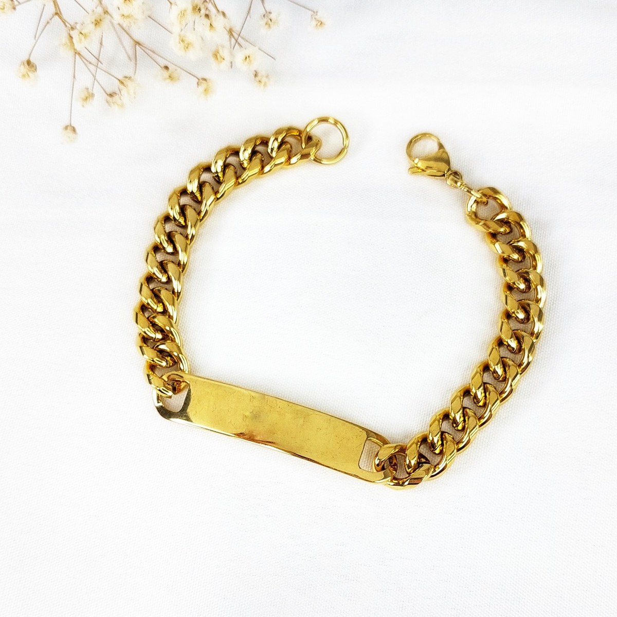 دستبند کارتیر استیل پلاک دار با کد 11284