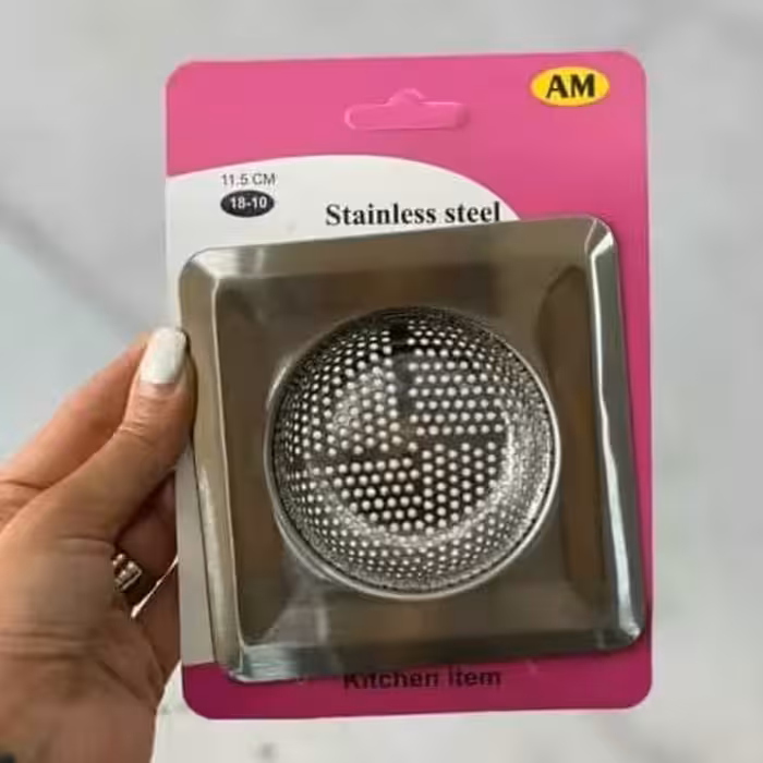 صافی و تفاله گیر استیل مربعی سینک ظرفشویی