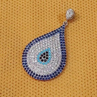 گردنبند نقره طرح چشم و نظر اشکی درشت و مجلسی کد 665290