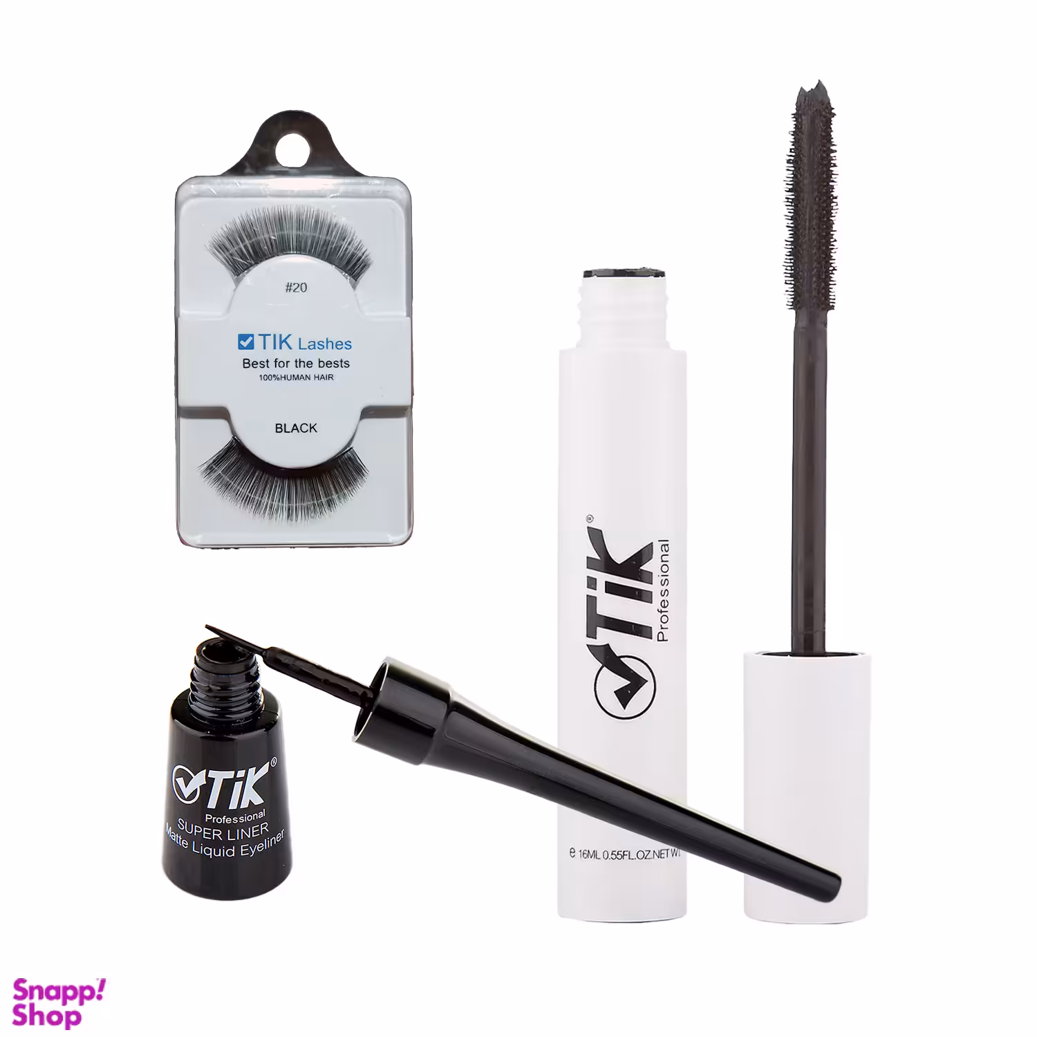 ریمل جدا کننده کد 20 به همراه خط چشم و مژه مصنوعی تیک مجموعه 3 عددی