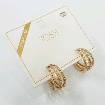 گوشواره مجلسی فول نگین با آبکاری طلا ، کار فوقالعاده حرفه ای و زیبا