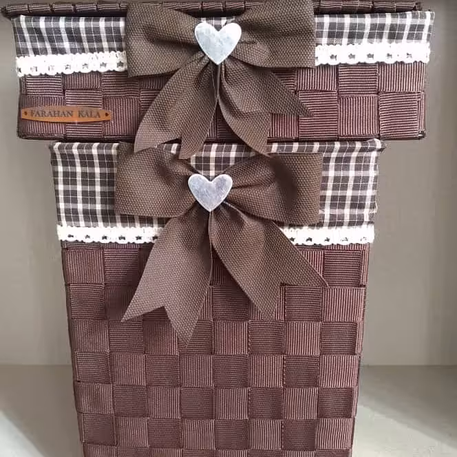 سطل وجا دستمال حصیری