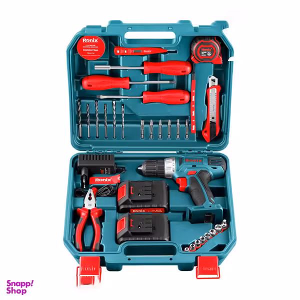 دریل شارژی رونیکس مدل RS-8014 باتری 14 ولت مجموعه 33 عددی