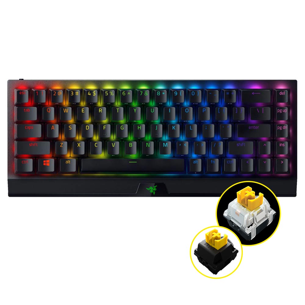 کیبورد گیمینگ ریزر مدل BLACKWIDOW V3 MINI HYPERSPEED YELLOW Switch