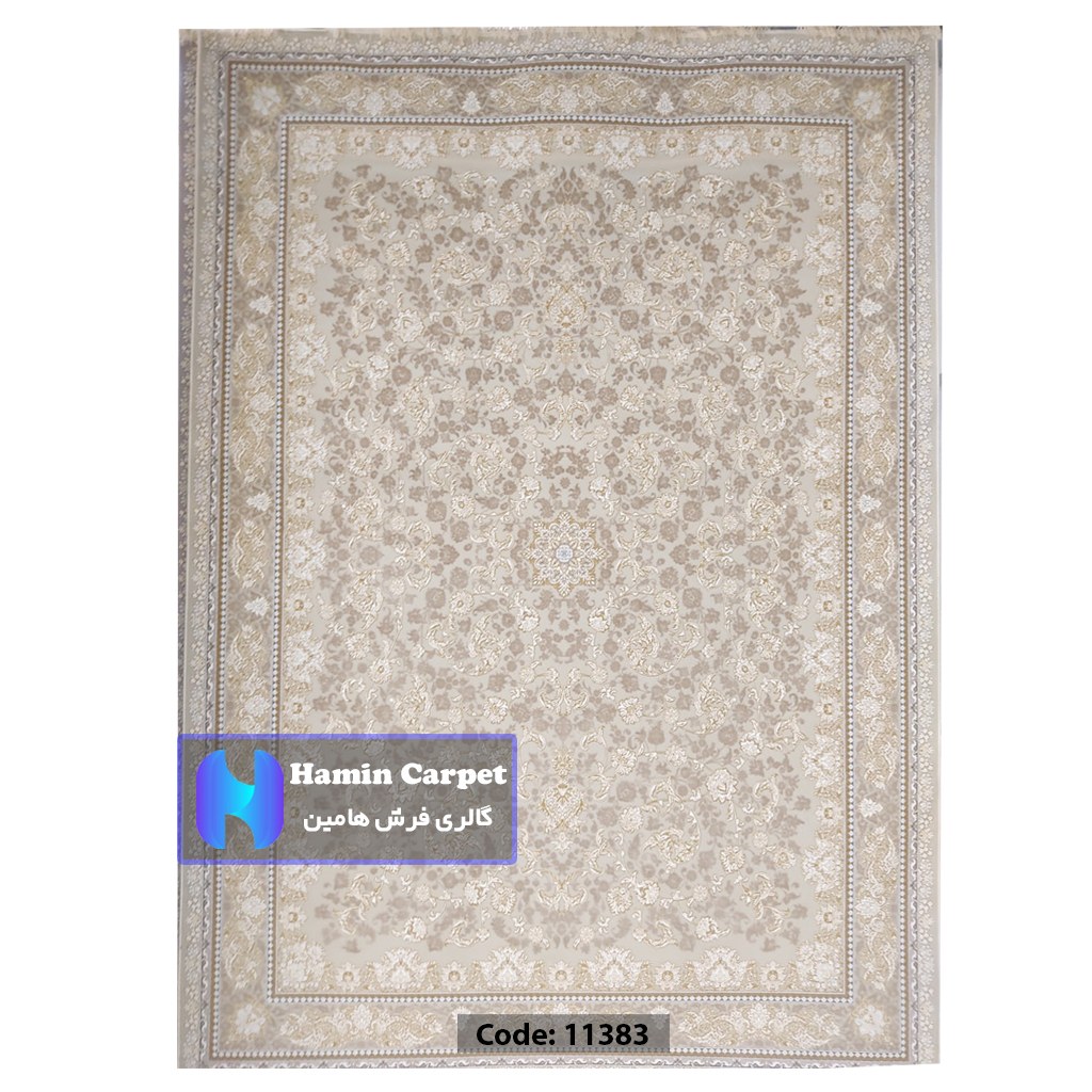 فرش 4 متری 1200 شانه تراکم 3600 نخ اکلریک گل برجسته کد AR11383