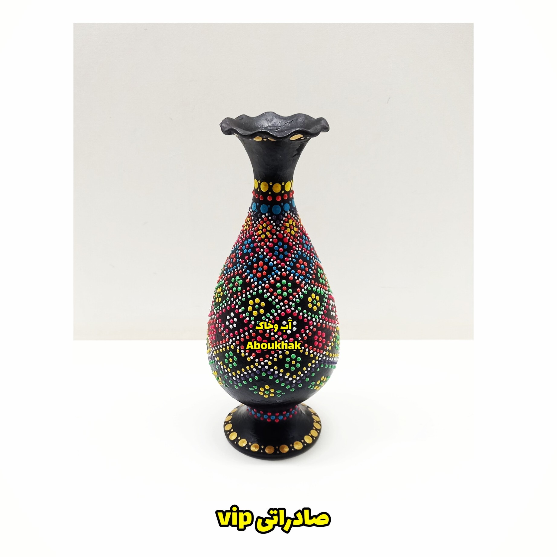 گلدان سفالی نقطه کوبی صادراتی vip
