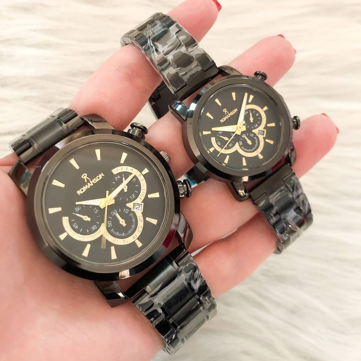 ساعت ست زنانه و مردانه رومانسون بنداستیل 