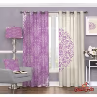 پرده سنتی سفید صورتی کد 3274