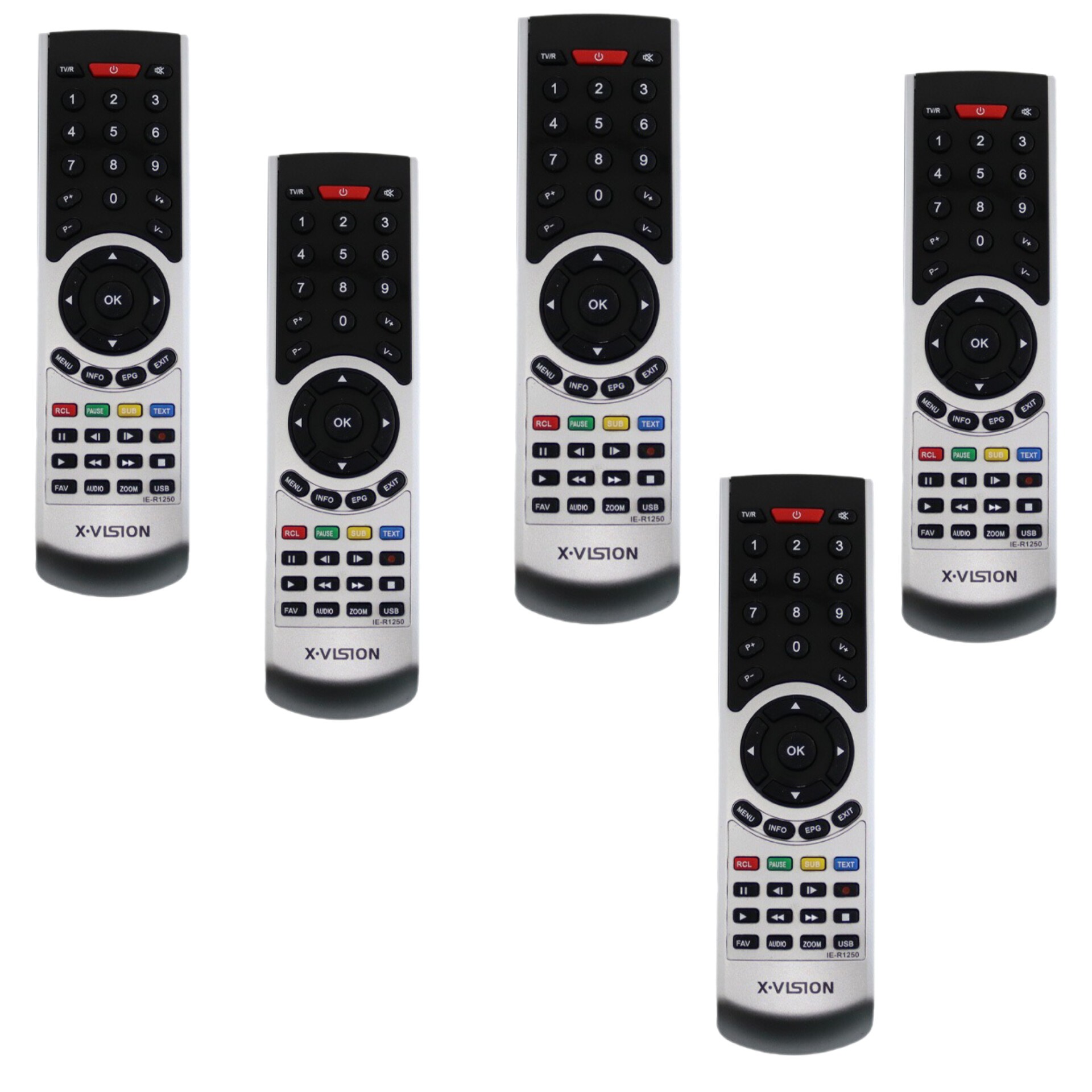 ریموت کنترل گیرنده ی ایکس ویژن فلش دار XVISION بسته پنج عددی فروش عمده الکتوبکا 340