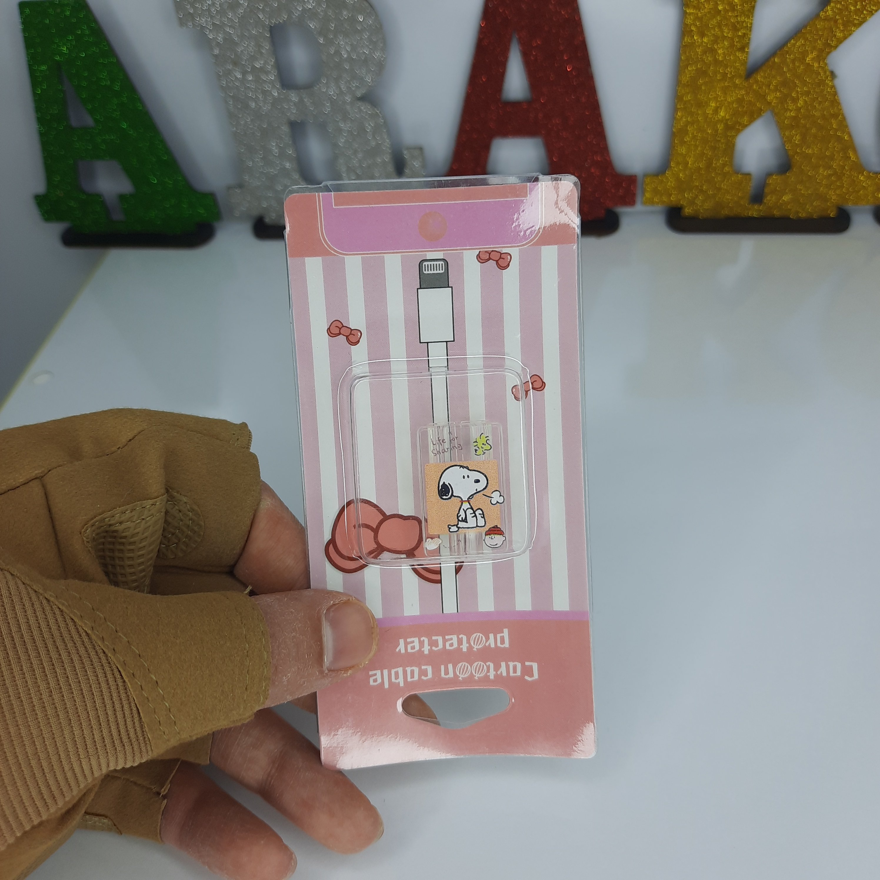 محافظ کابل شارژ عروسکی فانتزی کریستالی با نقش سگ