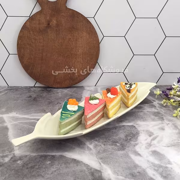 دیس رولت خوری سرامیکی مدل برگ