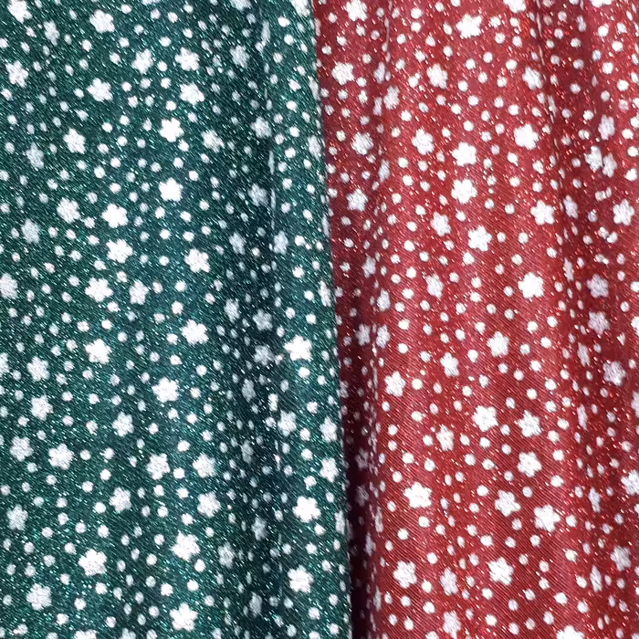 پارچه لمه گلس ستاره ای رنگ قرمز و سبز