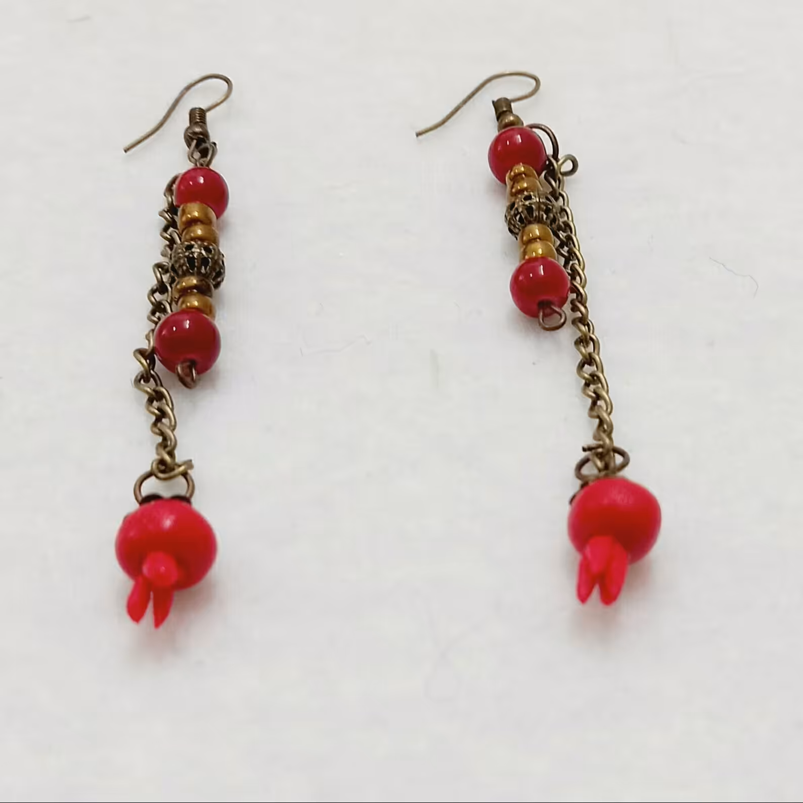 گوشواره آویز دار اناری شب یلدا