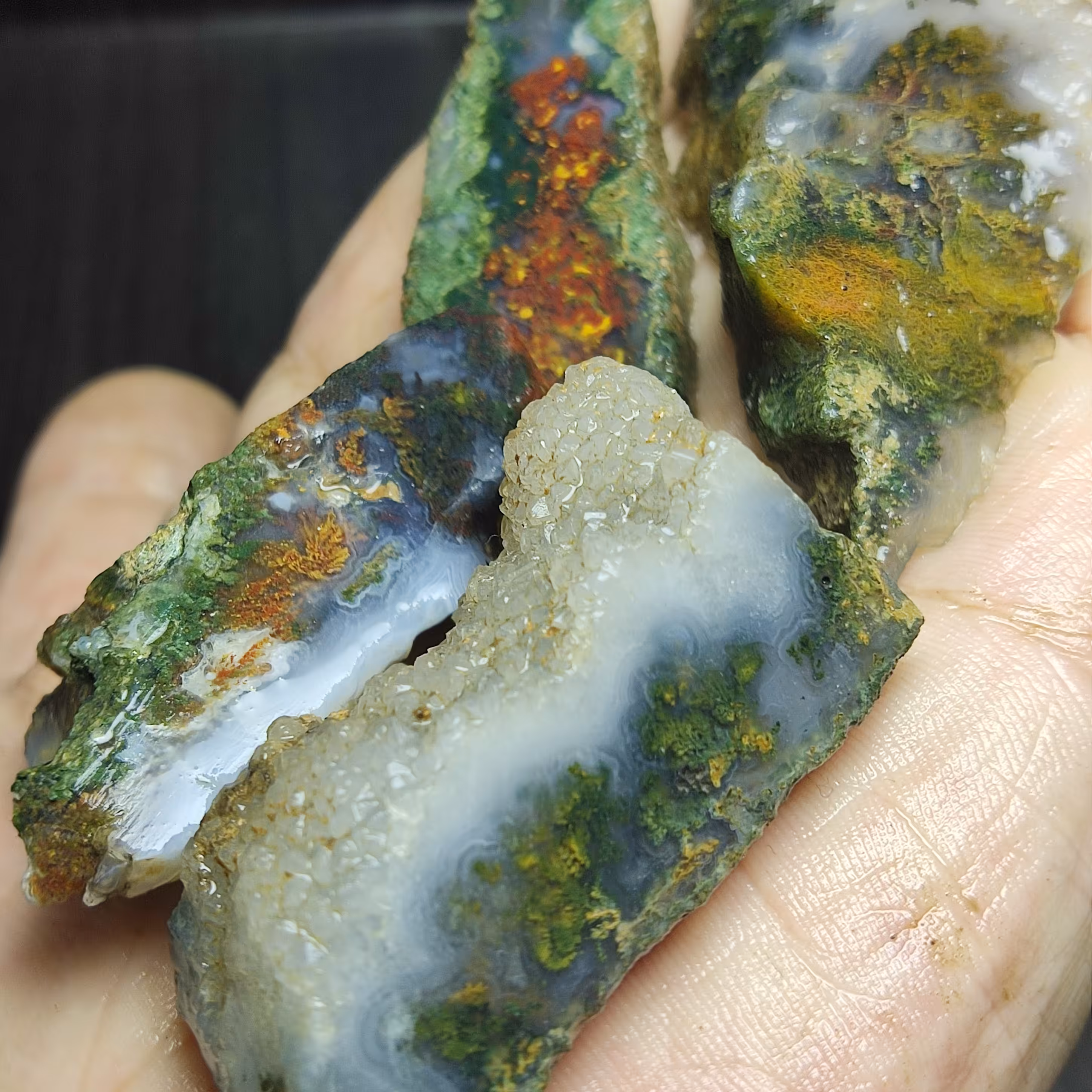 پک چهار تایی سنگ راف شجر طبیعی و معدنی با رنگهای جالب و دیدنی مناسب تراش و کلکسیون 