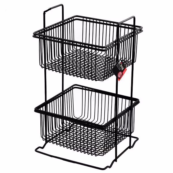 جا سیب زمینی دو طبقه فلزی مربع