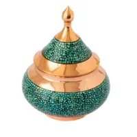 قندان فیروزه کوبی مسی مدل  بشقاب پرنده JF05