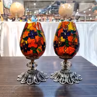 جاشمعی آلاله پایه دار  نقاشی دست طرح غنچه رنگی 