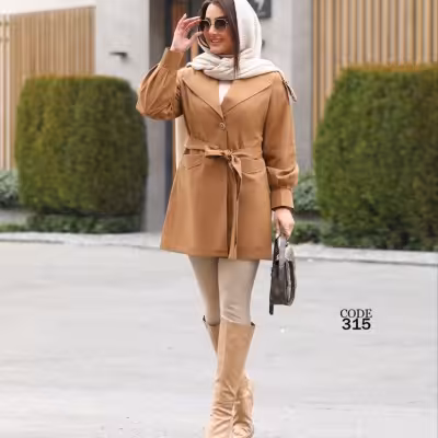 بارانی کوتاه کتان تی سی ( سایز بزرگ دارد)