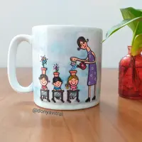 ماگ معلمانه ویژه معلم، نقاشی نقش برجسته و براق، گیفت، هدیه، روز معلم، کادویی، سوپرایز