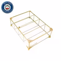 جعبه تی بگ شیشه ای 4 خانه برنجی