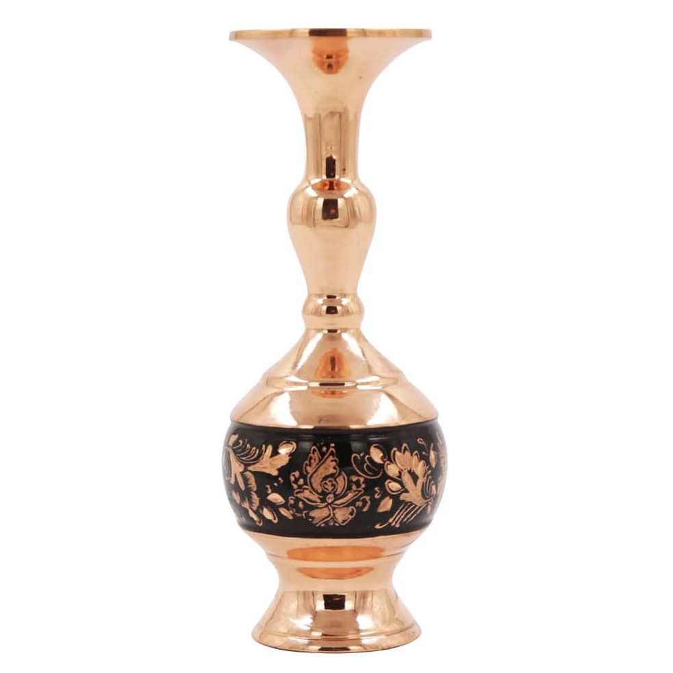 گلدان تنه گرد 13 مس و حکاکی