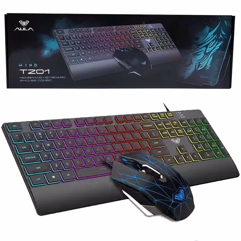 کیبورد و ماوس گیمینگ RGB دار آئولا AULA T201