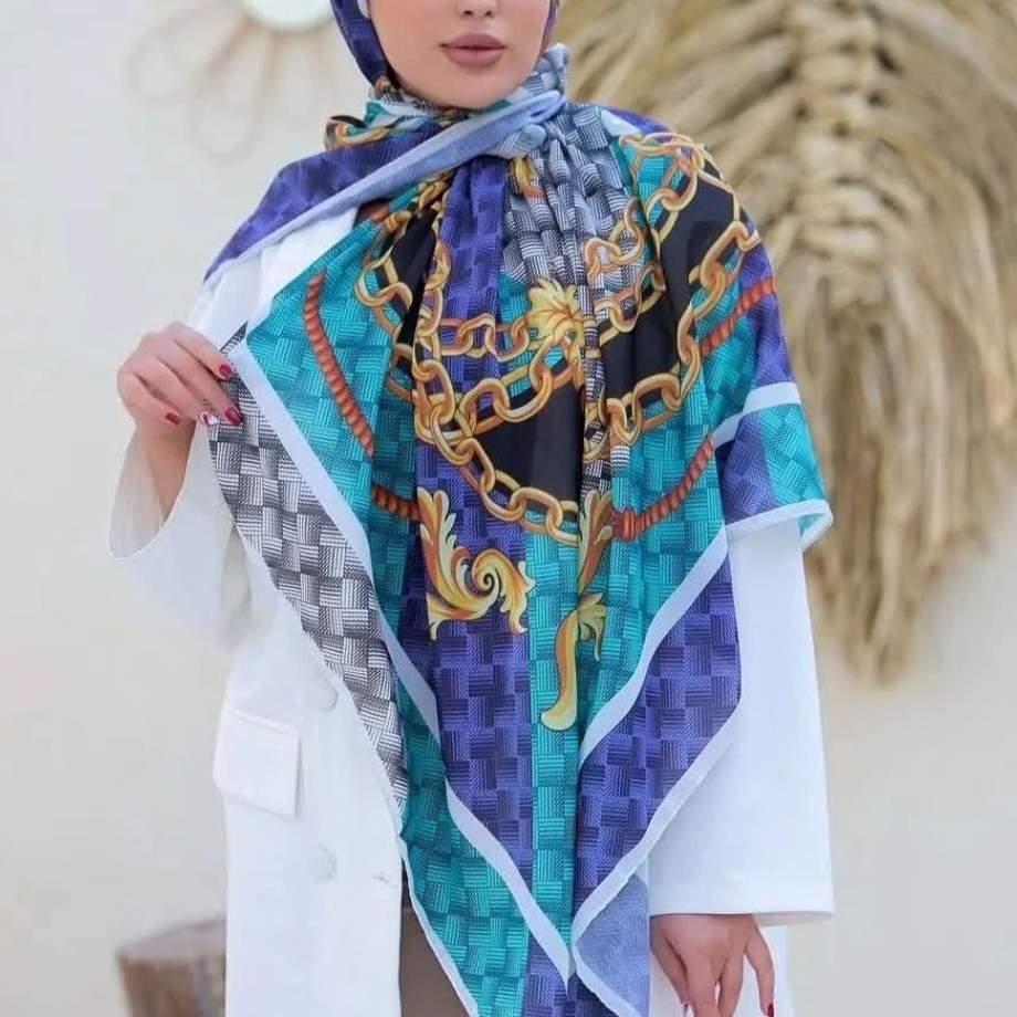 روسری نخی محصولی پرفروش ومنحصر بفرد دو ردست دوزشده