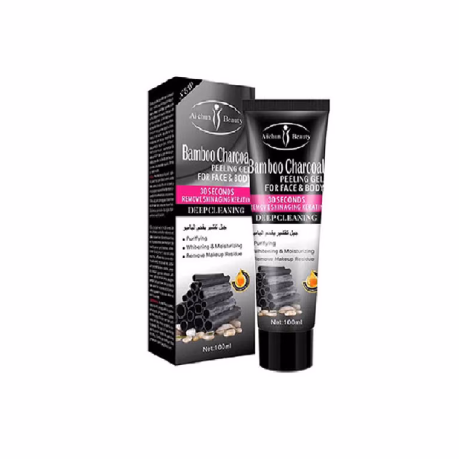 ژل لایه بردار صورت و بدن ایچون بیوتی AICHUN BEAUTY مدل ذغال

