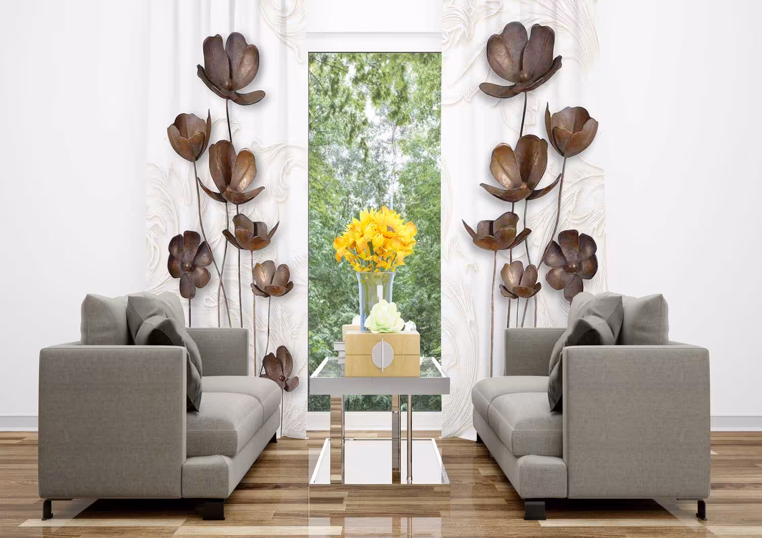 پرده گلهای شاخه ای