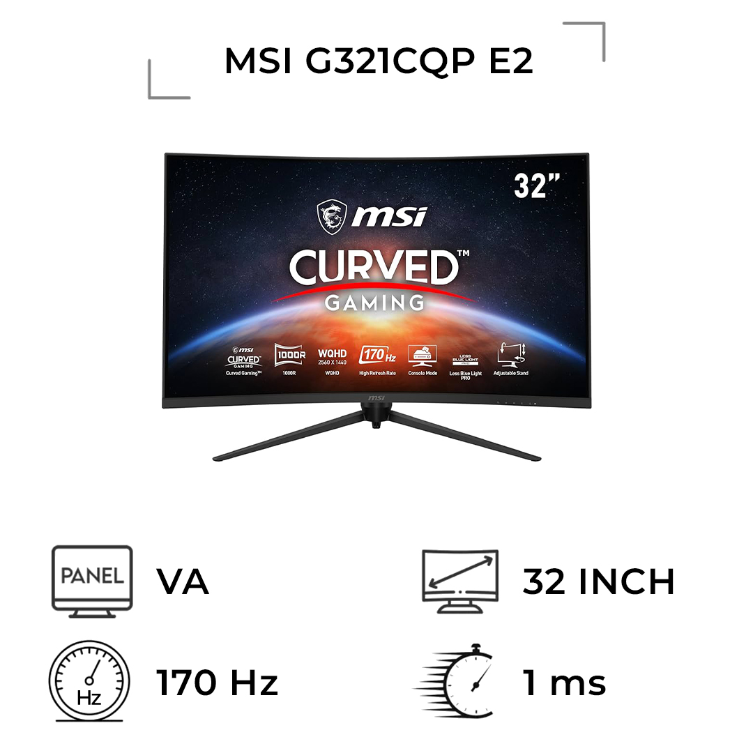 مانیتور گیمینگ ام اس آی مدل G321CQP E2 سایز 31.5 اینچ