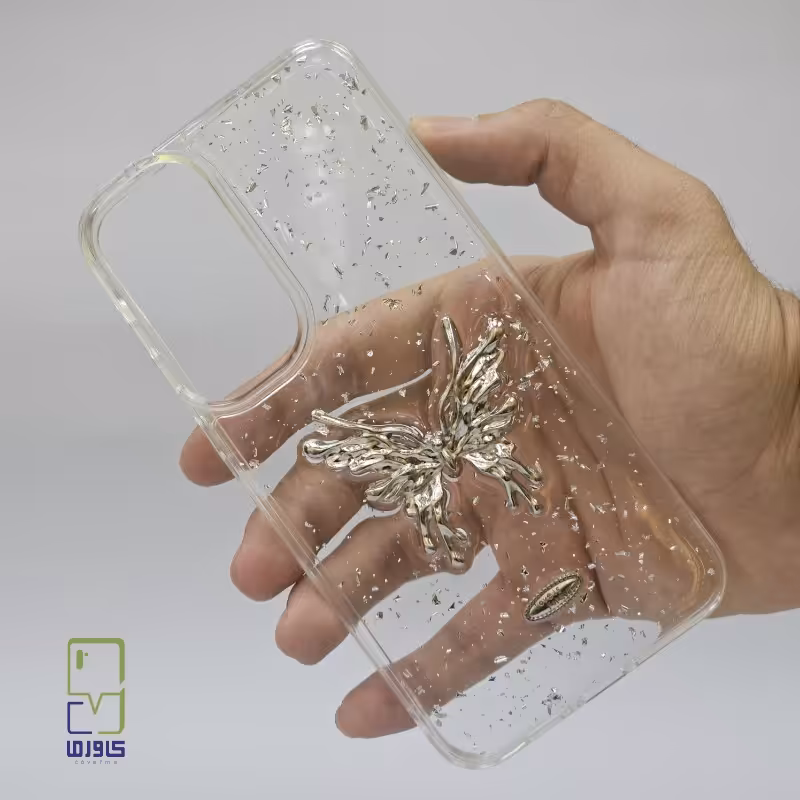 خرید قاب گوشی فانتزی سامسونگ A34 | شاین طرح پروانه | محافظ زیبا و درخشان