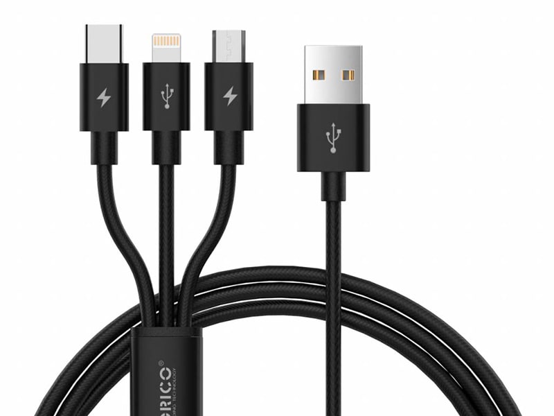 کابل شارژر سه سر اوریکو ORICO UTS-12 3 in 1 Data Cable (مشکی)