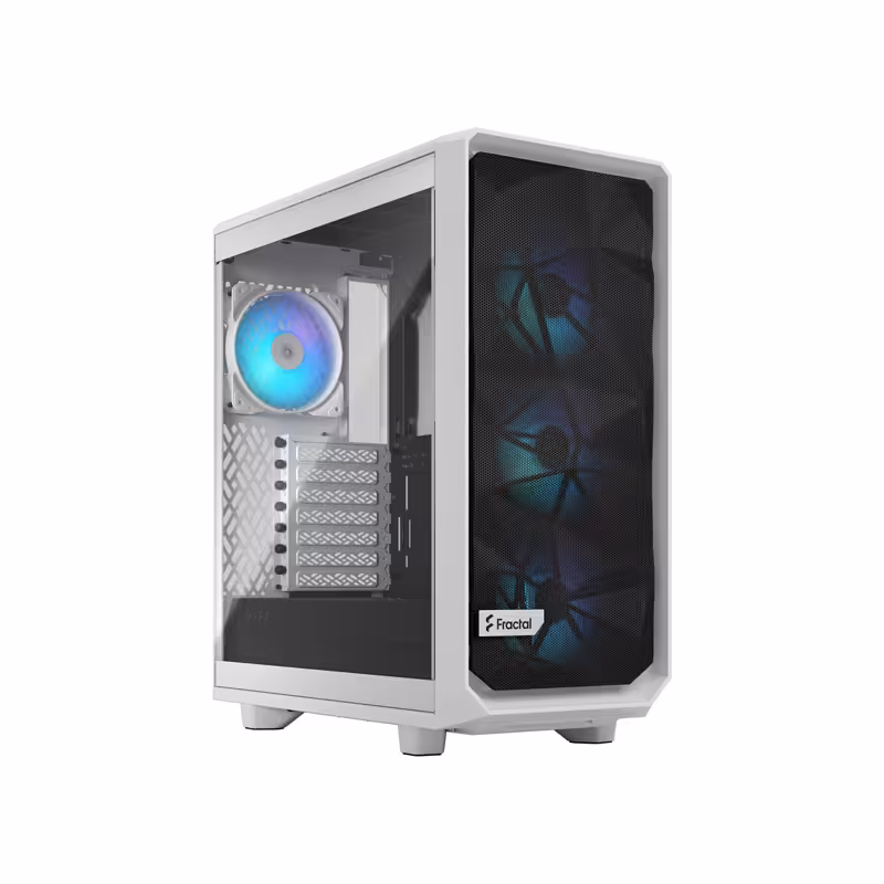 کیس فراکتال دیزاین مدل Meshify 2 Compact RGB - White TG Clear Tint - فروشگاه کارما آی‌تی