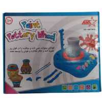 چرخ سفالگریی یا سفالی سفال گری بهمرا رنگ و گل