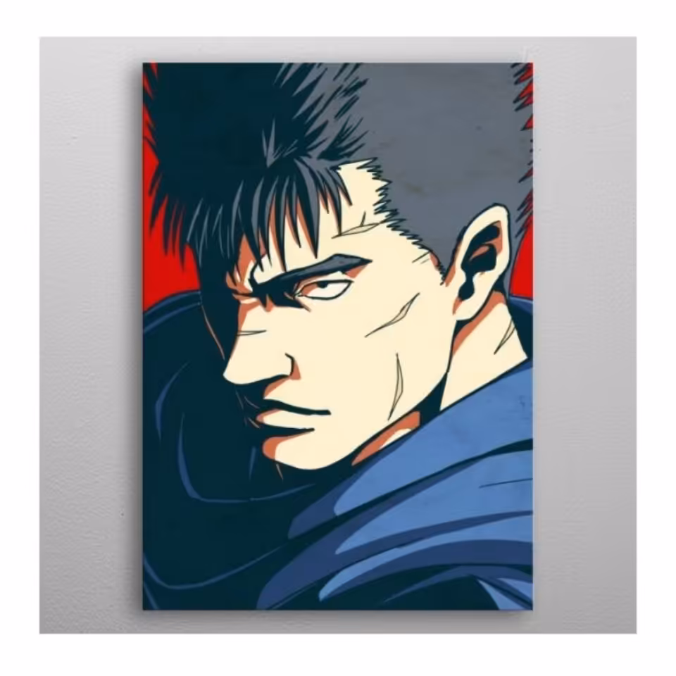 تابلو رنگ روغن مدل انیمه برزرک طرح گاتس کد 1086