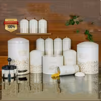 سرویس آشپزخانه جهیزیه 20 پارچه مدل گنبدی MTG کرم