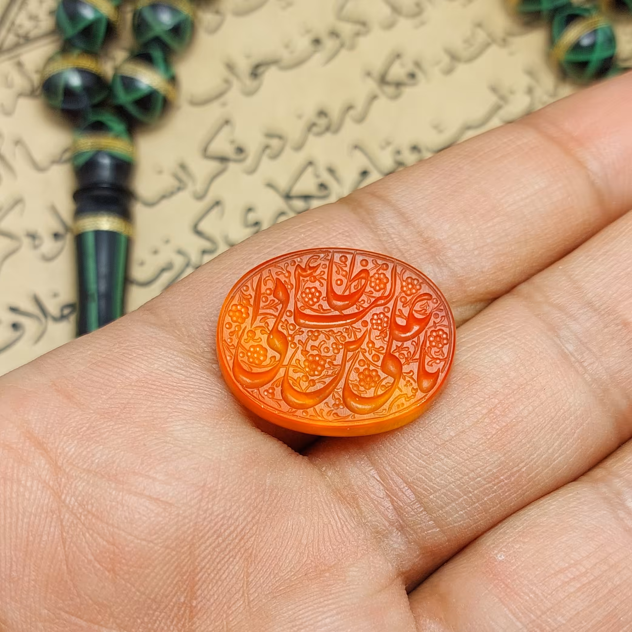 نگین عقیق خطی یمن