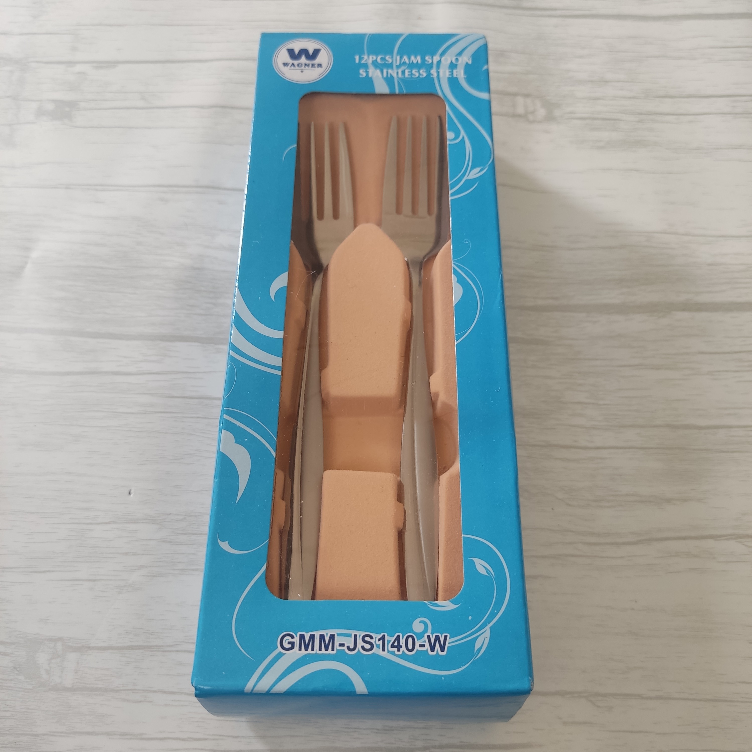 چنگال میوه خوری بسته 12عددی  طرح ماینز  اصلی ضخامت3میل STAINlESS  STEEL 18.10GERMANYواگنر آلمان .مایز اصل .شیک .آلمانی 