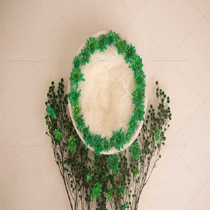 بک دراپ عکاسی کودک با گل سبز | گرافیک با طعم تربچه