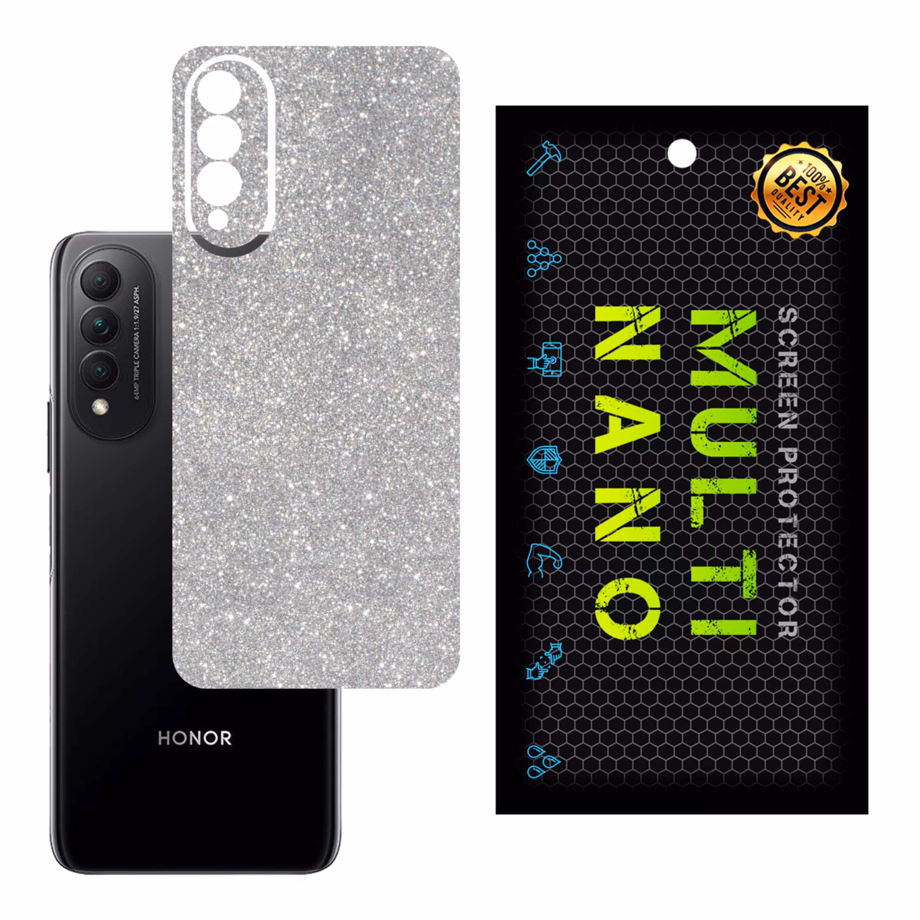برچسب پوششی MultiNano مدل X-G1F-Silver برای پشت موبایل هوآوی Honor X20 SE